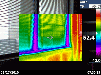 Thermal image air leakage around window